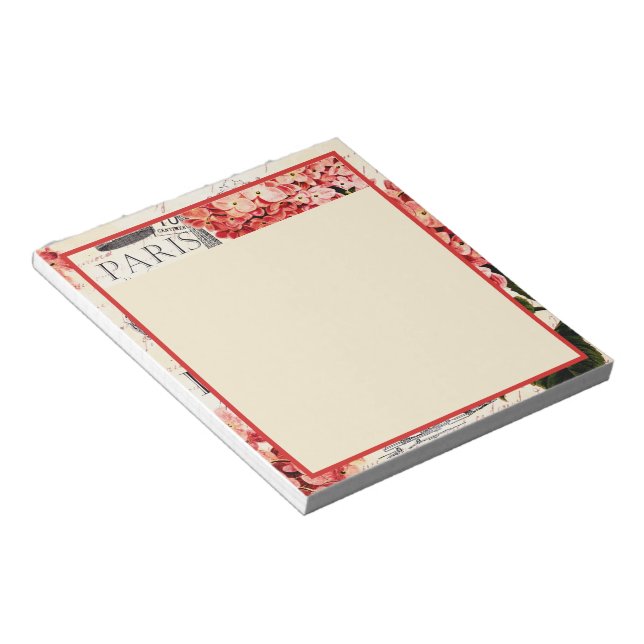 Eiffel Torn och hydrangea Anteckningsblock (Vinklad)