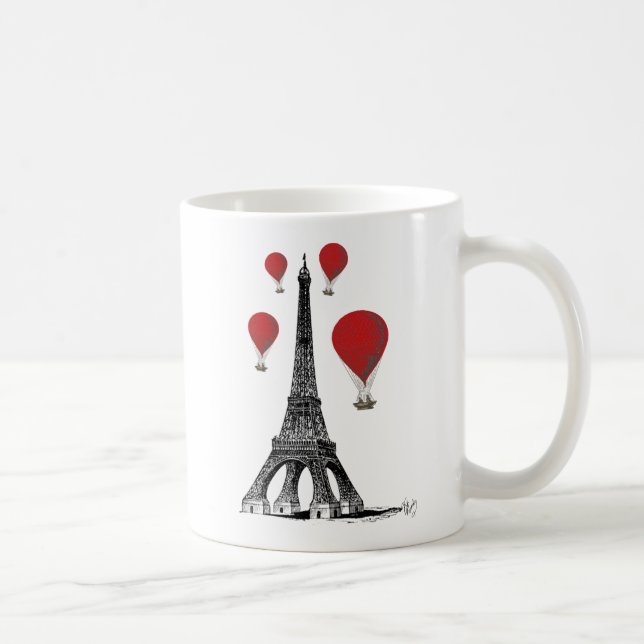 Eiffel Torn och Red Luftballongs Kaffemugg (Höger)