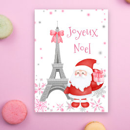 Eiffel Torn och Santa Rosa Paris-jul Helgkort