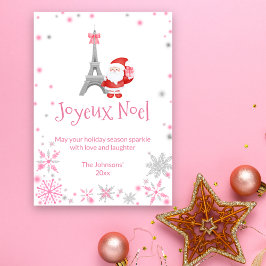 Eiffel Torn och Santa Rosa Paris-jul Julkort