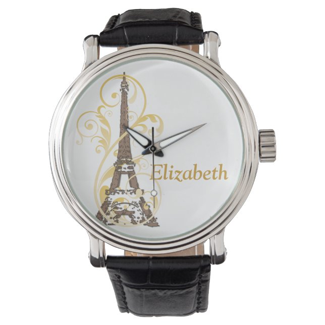 Eiffel Torn och Scrollsar Armbandsur (Framsida)