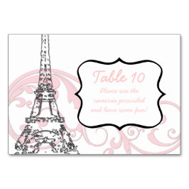 Eiffel Torn och Scrollsar Bordsnummer