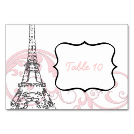 Eiffel Torn och Scrollsar Bordsnummer