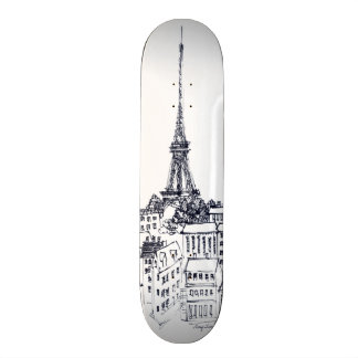Eiffel torn old school skateboard bräda 21,6 cm