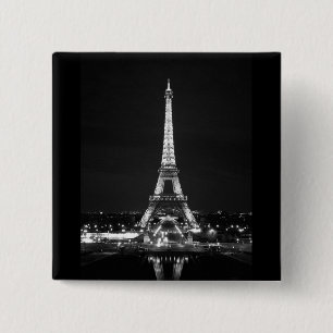 Eiffel Torn på natten - B/W Knapp