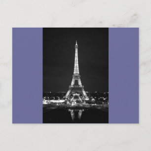 Eiffel Torn på natten - B/W Vykort