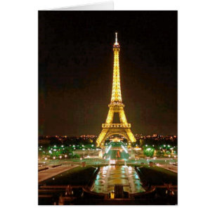 EIFFEL TORN PÅ NATTEN HÄLSNINGSKORT