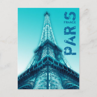 Eiffel Torn på natten Paris Frankrike Postcard Blu Vykort