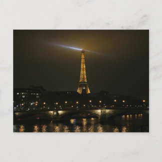 Eiffel torn på natten, Paris. Vykort