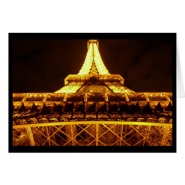 Eiffel Torn på natten (Tom) OBS Kort (Framsidan Horizontal)
