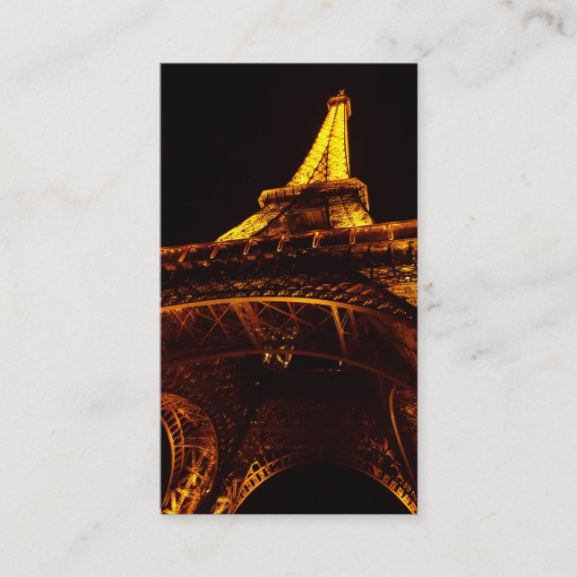 eiffel torn på natten visitkort (Framsida)