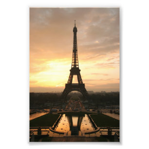 Eiffel torn på soluppgången från Trocaderoen Fototryck