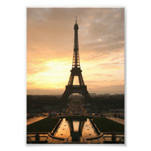 Eiffel torn på soluppgången från Trocaderoen Fototryck