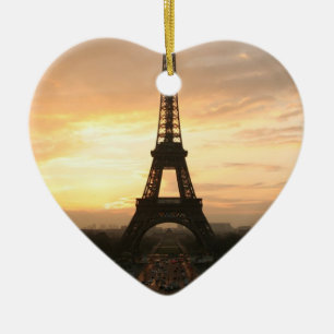 Eiffel torn på soluppgången från Trocaderoen Julgransprydnad Keramik