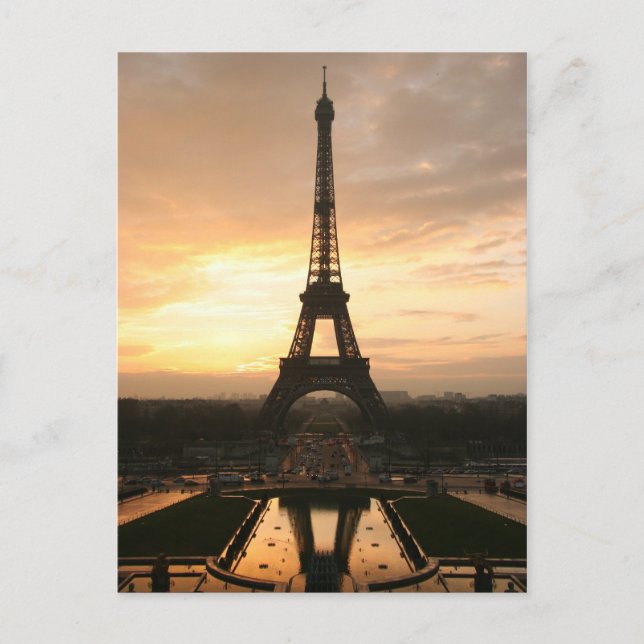 Eiffel torn på soluppgången från Trocaderoen Vykort (Framsida)