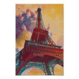 Eiffel Torn Painting Fototryck