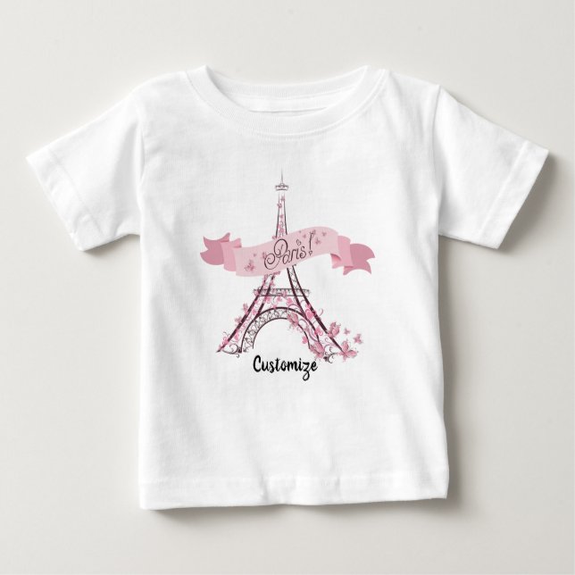 Eiffel Torn, Paris Baby Bra Jersey T-Shirt (Framsida)