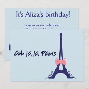 Eiffel Torn Paris Birthday Inbjudningar