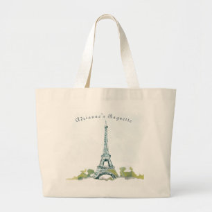 Eiffel Torn Paris Bläck sketch med ditt namn Jumbo Tygkasse