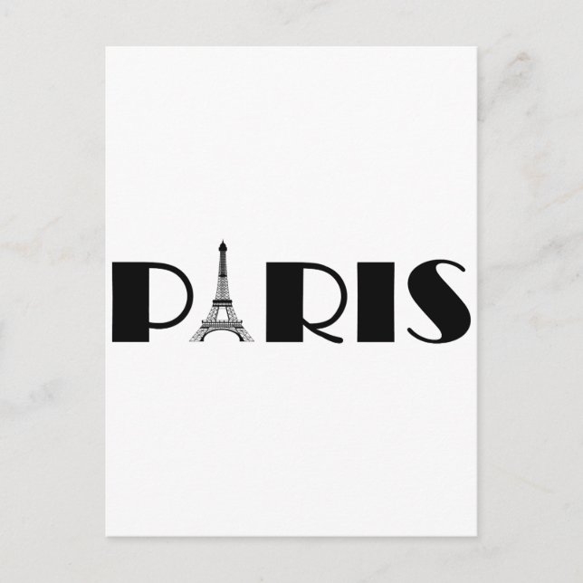 Eiffel Torn Paris Black & White Vykort (Framsida)