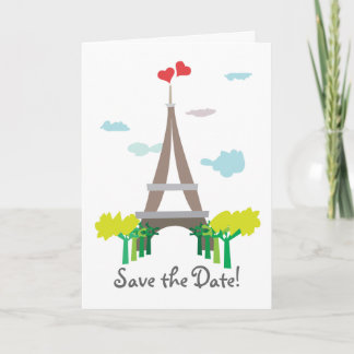 Eiffel Torn Paris Bröllop spara datum kort