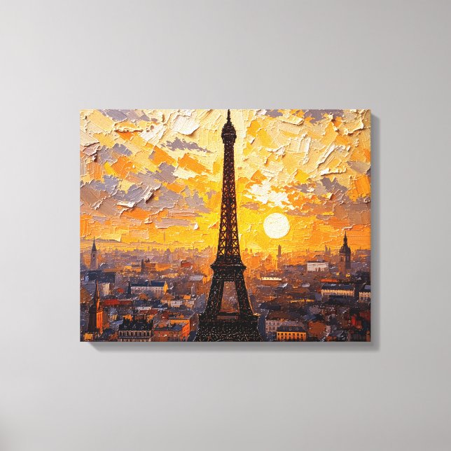 Eiffel Torn Paris Canvas Wall Art (Framsida)