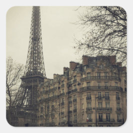Eiffel Torn Paris City Byggnad Architecture Fyrkantigt Klistermärke