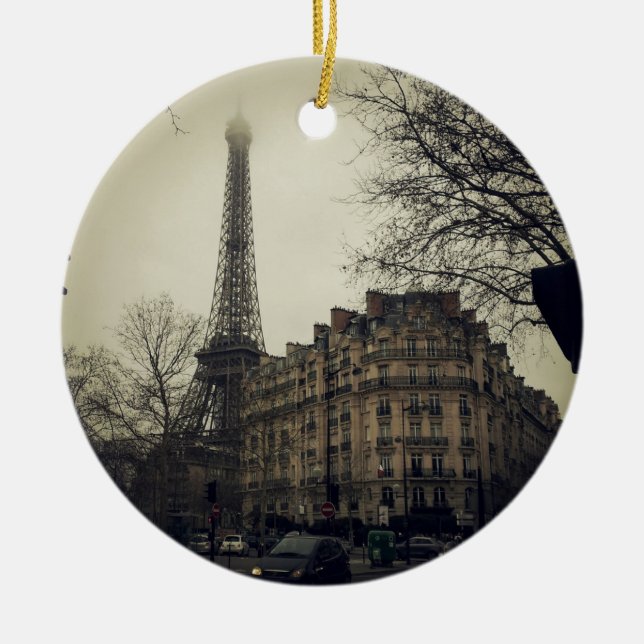 Eiffel Torn Paris City Byggnad Architecture Julgransprydnad Keramik (Framsidan)
