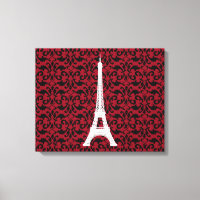 Eiffel Torn, Paris, Damask Pattern, Fransk Damask