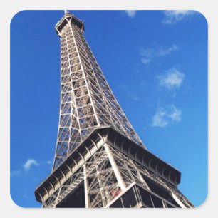 Eiffel Torn Paris Europe Travel Fyrkantigt Klistermärke