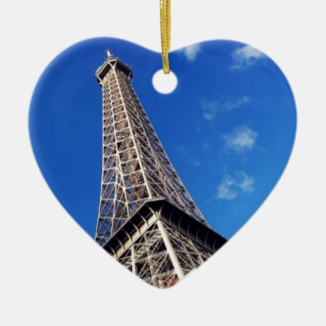 Eiffel Torn Paris Europe Travel Julgransprydnad Keramik (Framsidan)