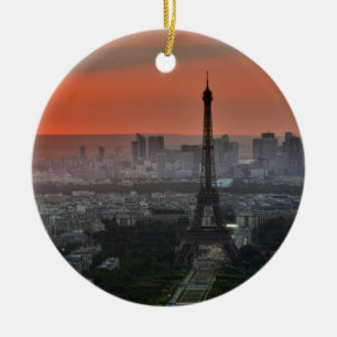 Eiffel Torn Paris Europe Travel Julgransprydnad Keramik