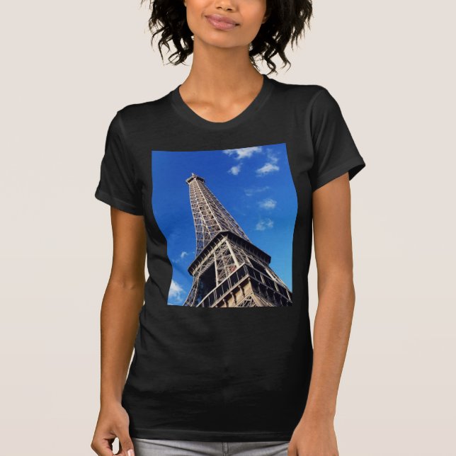 Eiffel Torn Paris Europe Travel T Shirt (Framsida)