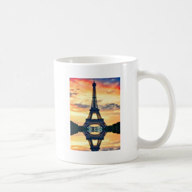 Eiffel Torn Paris Evening European Travel Kaffemugg (Höger)