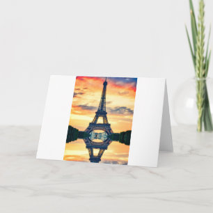 Eiffel Torn Paris Evening European Travel Kort