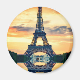 Eiffel Torn Paris Evening European Travel Magnet
