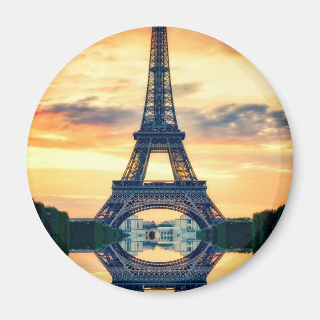 Eiffel Torn Paris Evening European Travel Magnet (Framsidan)