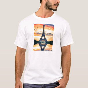 Eiffel Torn Paris Evening European Travel T-shirt