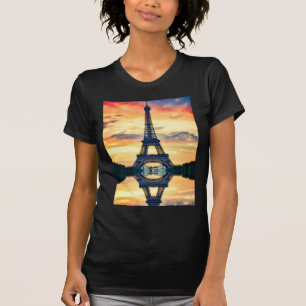 Eiffel Torn Paris Evening European Travel T Shirt