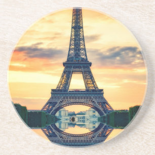 Eiffel Torn Paris Evening European Travel Underlägg