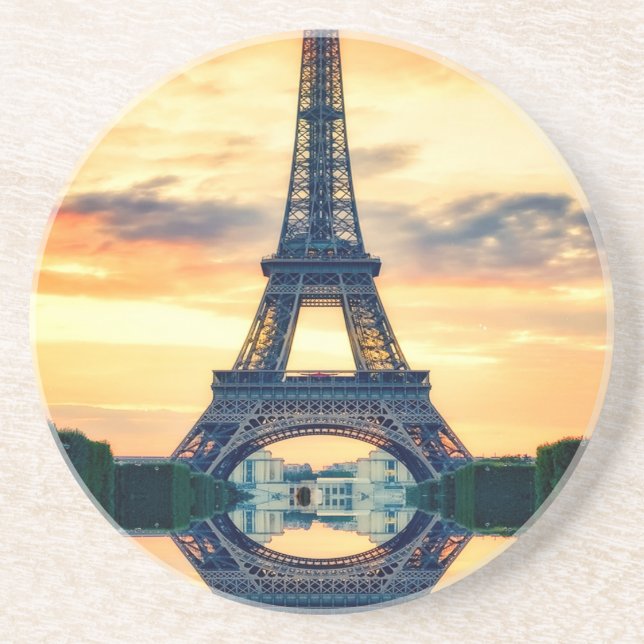 Eiffel Torn Paris Evening European Travel Underlägg (Framsidan)