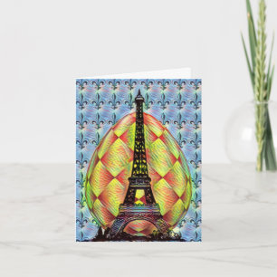 Eiffel Torn, Paris Fleur-de-lis Påsk Birthday Kort