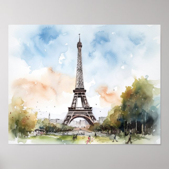 Eiffel Torn Paris Frankrike Art Print Poster (Framsidan)
