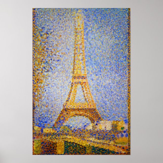 Eiffel Torn, Paris Frankrike av Seurat Poster (Framsidan)