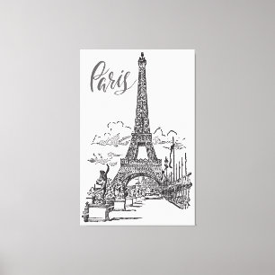 Eiffel Torn Paris Frankrike Canvastryck