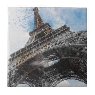 Eiffel Torn Paris Frankrike Ceramic Tile - Elegant Kakelplatta