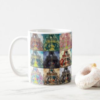 Eiffel Torn, Paris, Frankrike Collage Coffee Mugg