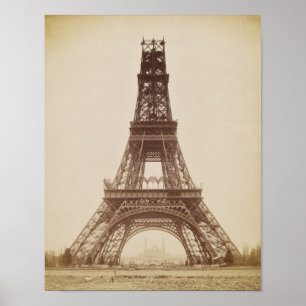 Eiffel Torn, Paris, Frankrike, Construction Poster