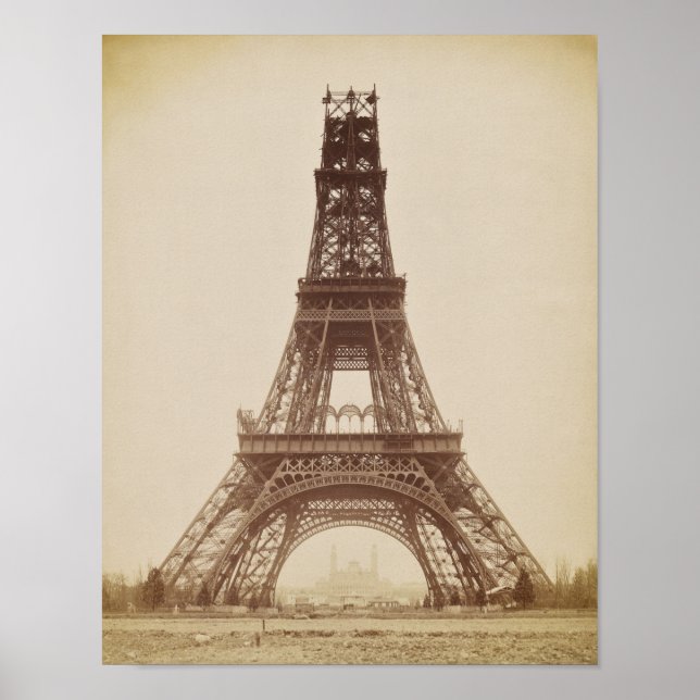 Eiffel Torn, Paris, Frankrike, Construction Poster (Framsidan)