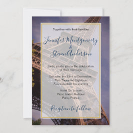 Eiffel Torn Paris Frankrike Destination Wedding Inbjudningar